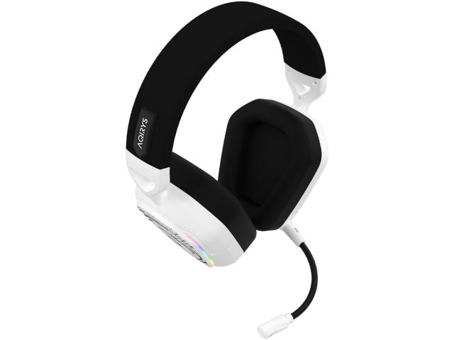 Casti cu microfon AQIRYS Alnair, USB/USB Wireless/3.5mm jack, White