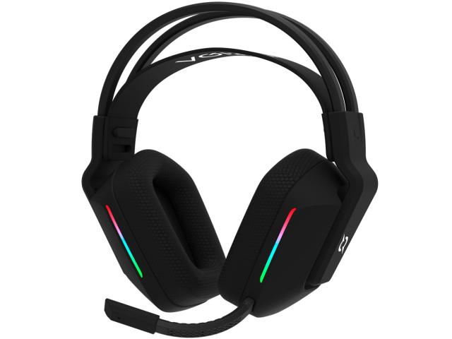 Casti cu microfon AQIRYS Alya, USB/USB Wireless/3.5mm jack, Black