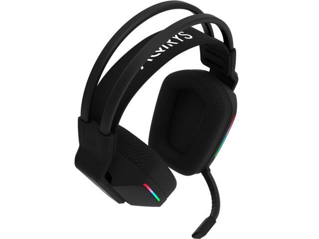 Casti cu microfon AQIRYS Alya, USB/USB Wireless/3.5mm jack, Black