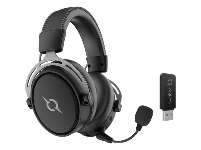 Casti cu microfon AQIRYS Andromeda, USB Wireless/3.5mm jack, Black