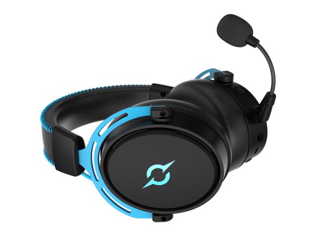 Casti cu microfon AQIRYS Andromeda, USB Wireless/3.5mm jack, Black-Blue