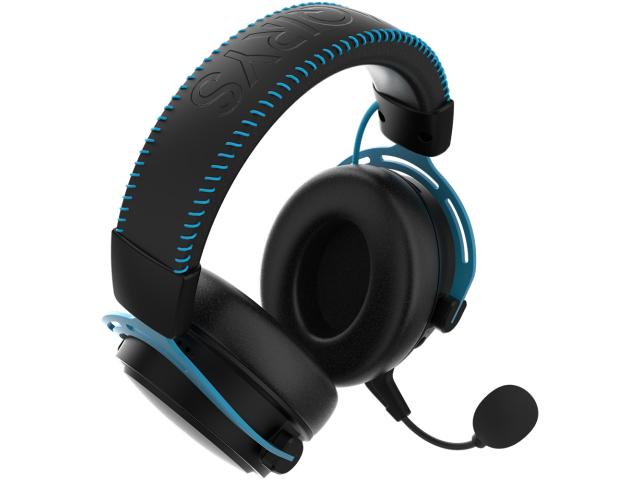 Casti cu microfon AQIRYS Andromeda, USB Wireless/3.5mm jack, Black-Blue