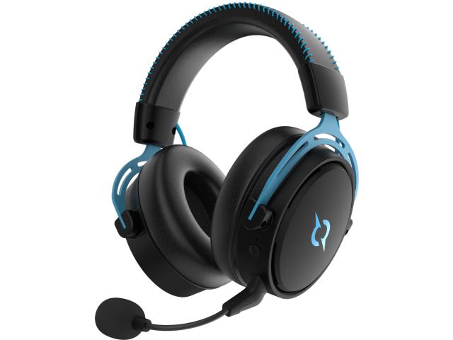 Casti cu microfon AQIRYS Andromeda, USB Wireless/3.5mm jack, Black-Blue