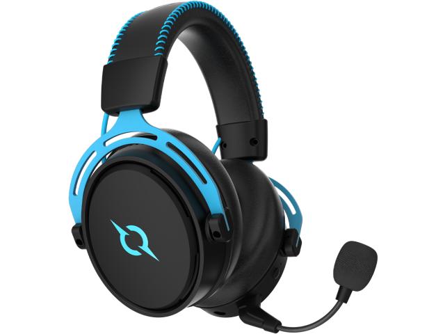 Casti cu microfon AQIRYS Andromeda, USB Wireless/3.5mm jack, Black-Blue