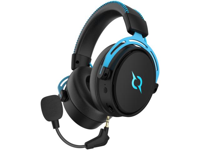 Casti cu microfon AQIRYS Andromeda, USB Wireless/3.5mm jack, Black-Blue