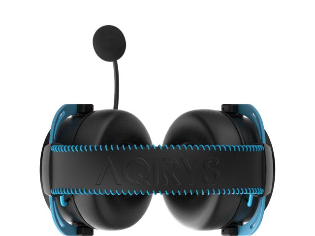 Casti cu microfon AQIRYS Andromeda, USB Wireless/3.5mm jack, Black-Blue