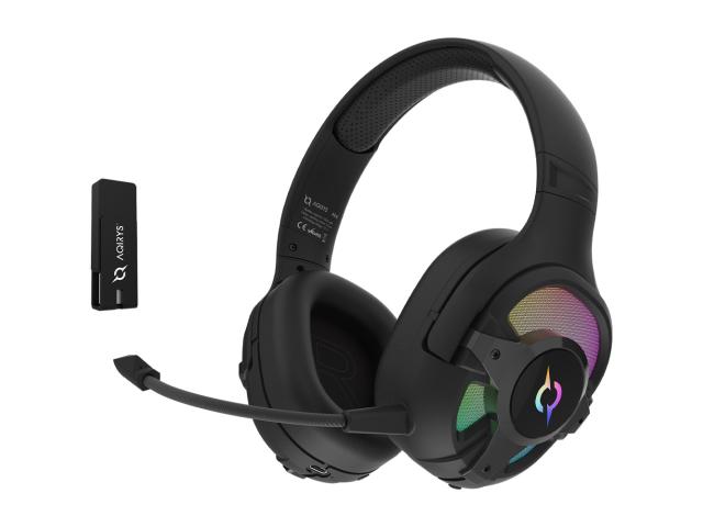 Casti cu microfon AQIRYS Ara, 3.5mm jack/USB Wireless/Bluetooth, Black