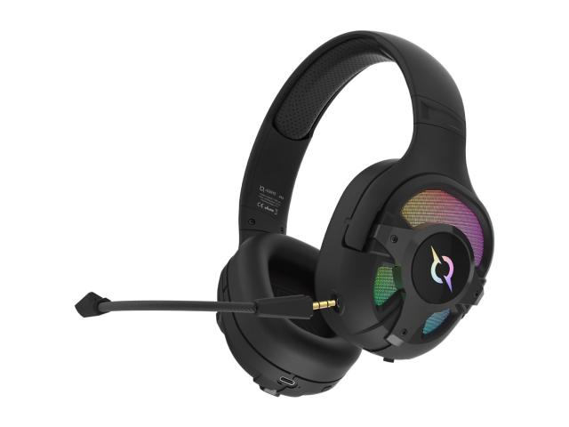 Casti cu microfon AQIRYS Ara, 3.5mm jack/USB Wireless/Bluetooth, Black