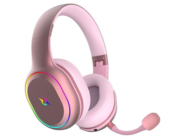 Casti cu microfon AQIRYS Lyra, USB Wireless/Bluetooth/3.5mm jack, Pink