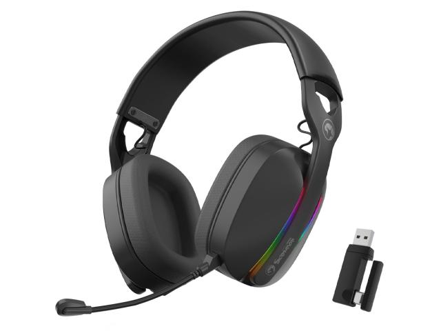 Casti cu microfon Marvo HG9086W, RGB LED, 3.5mm jack/USB Wireless/Bluetooth, Black