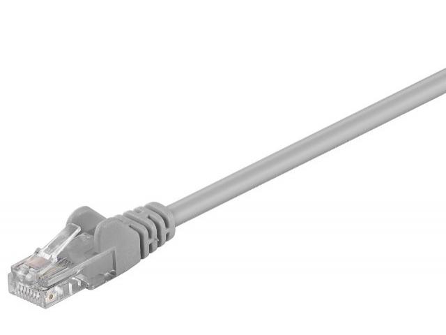 Cablu retea (patch cord) CAT5e UTP 1m 2xRJ45, neecranat, CCA, gri - HCT68342