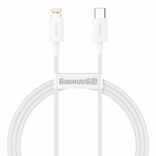 Cablu de date Baseus Superior, Fast Charging, CATLYS-A02, USB-C - Lightning, 1m, White