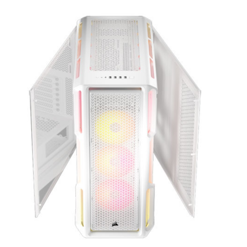 Carcasa Corsair iCUE 5000T LX RGB Midi TG White, Fara Sursa