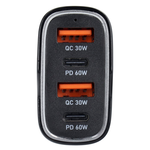 Incarcator auto Veger CC53-2A2C, 1 x USB-A male, 2 x USB-C male, Black