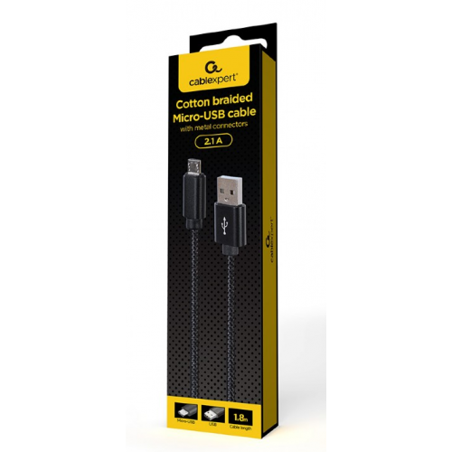 Cablu Gembird CCDB-MUSB2B-AMBM-6, USB male - microUSB, 1.8m, Black