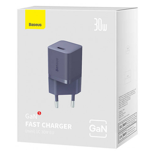 Incarcator retea Baseus Mini CCGN070705, 1x USB-C, 3A, Purple