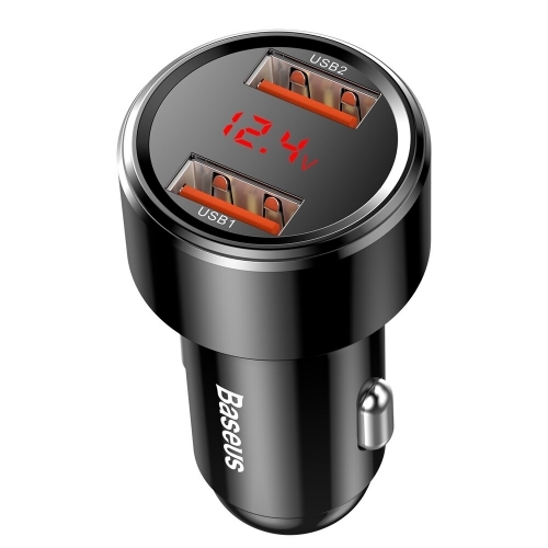 Incarcator auto Baseus magic Series,  2 x USB-A, 45W, Black