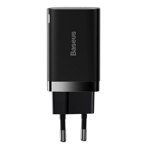 Incarcator retea Baseus CCSUPP-E01, 1x USB, 1x USB-C, 3A, Black