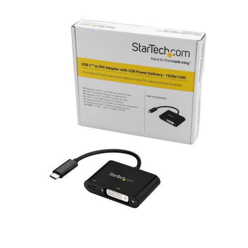 Adaptor Startech CDP2DVIUCP, USB-C - DVI-D, Black