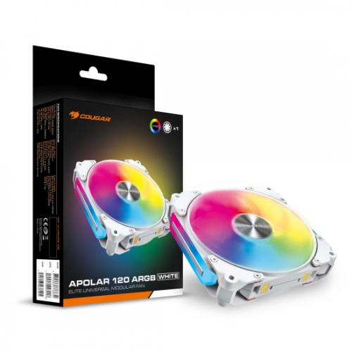 Ventilator Cougar Apolar 120 ARGB, ARGB LED, 120mm, White