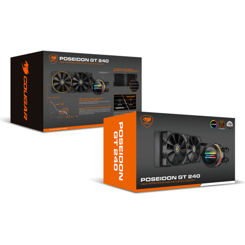 Cooler procesor Cougar Poseidon GT 240, ARGB LED, 2 x 120mm