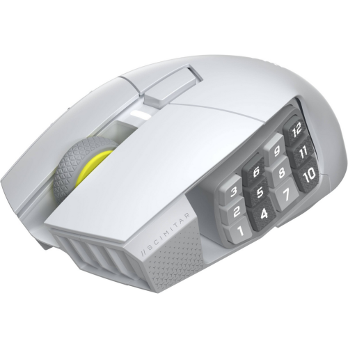 Mouse Optic Corsair Scimitar elite, RGB LED, USB/USB Wireless/Bluetooth, White