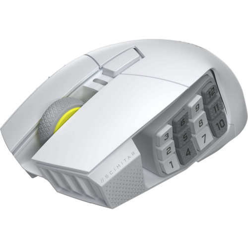 Mouse Optic Corsair Scimitar elite, RGB LED, USB/USB Wireless/Bluetooth, White