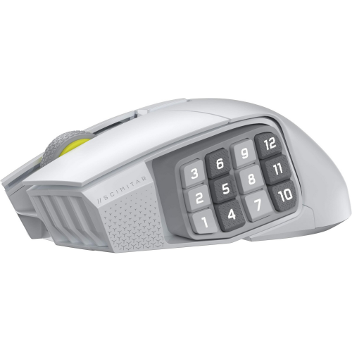 Mouse Optic Corsair Scimitar elite, RGB LED, USB/USB Wireless/Bluetooth, White