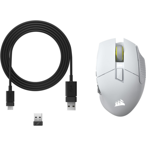 Mouse Optic Corsair Scimitar elite, RGB LED, USB/USB Wireless/Bluetooth, White