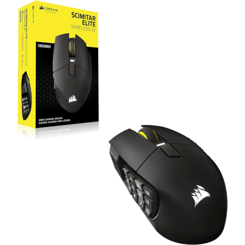 Mouse Optic Corsair Scimitar elite, RGB LED, USB/USB Wireless/Bluetooth, Black