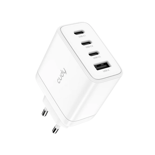 Incarcator retea Cudy CH70, 3 x USB-C, 1 x USB-A, 20 V, 4.5 A, 65 W, White
