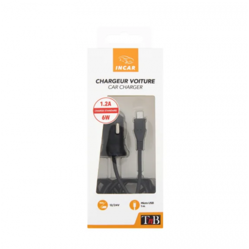 Incarcator auto TnB CHBBCAR2, microUSB, Black