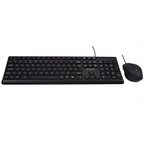 Kit V7 CKU350UK - Tastatura, USB, Black + Mouse Optic, USB, Black