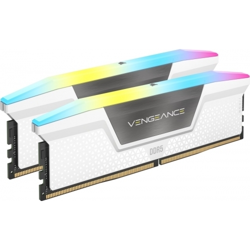 Kit Memorie Corsair Vengeance RGB White Intel XMP 3.0, 32GB, DDR5-5600MHz, CL40, Dual Channel