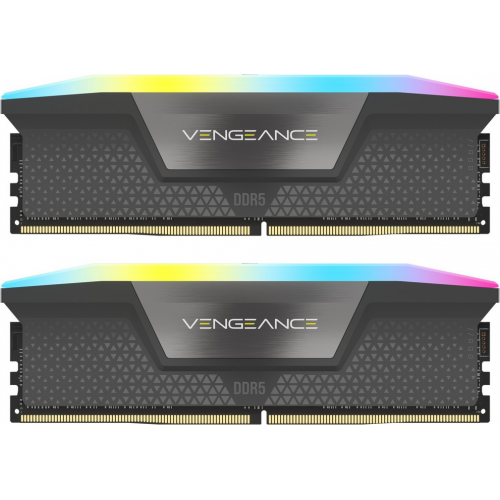 Kit Memorie Corsair Vengeance RGB Gray AMD EXPO, 32GB, DDR5-6400MHz, CL32, Dual Channel