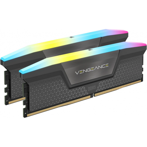 Kit Memorie Corsair Vengeance RGB Gray AMD EXPO, 32GB, DDR5-6400MHz, CL32, Dual Channel