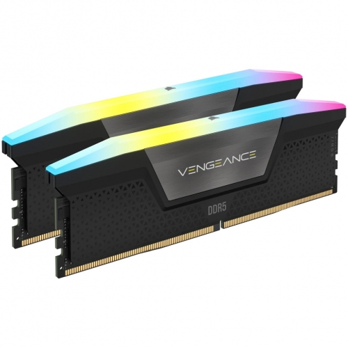 Kit Memorie Corsair Vengeance RGB Black Intel XMP 3.0, 64GB, DDR5-6000MHz, CL30, Dual Channel