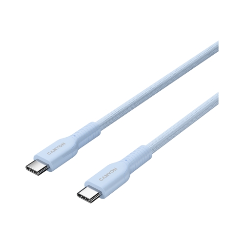 Cablu de date Canyon OnWire 60CL, USB-C - USB-C, 1 m, Light Blue