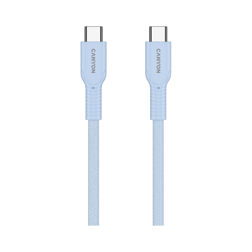 Cablu de date Canyon OnWire 60CL, USB-C - USB-C, 1 m, Light Blue