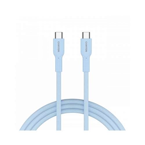 Cablu de date Canyon OnWire 60CL, USB-C - USB-C, 1 m, Light Blue
