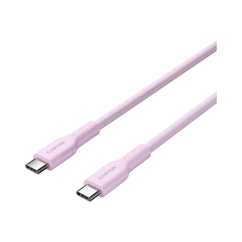 Cablu de date Canyon OnWire 60CL, USB-C - USB-C, 1 m, Pink