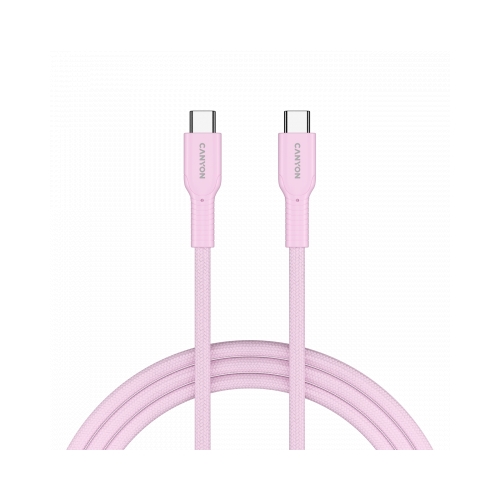 Cablu de date Canyon OnWire 60CL, USB-C - USB-C, 1 m, Pink