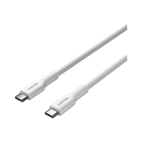 Cablu de date Canyon OnWire 60CL, USB-C - USB-C, 1 m, White