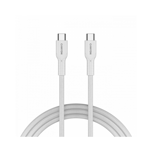 Cablu de date Canyon OnWire 60CL, USB-C - USB-C, 1 m, White