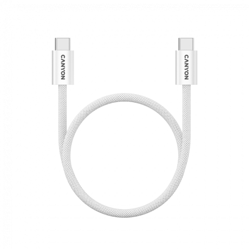 Cablu de date Canyon OnWire 60MG, USB-C - USB-C, 1 m, White