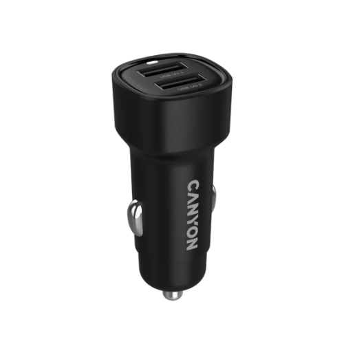 CANYON car charger OnDrive 24  24W 2xUSB-A Black