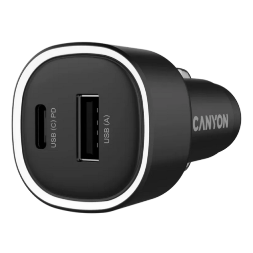 Incarcator auto Canyon OnDrive 48, 1 x USB-A, 1 x USB-C, 48 W, Black