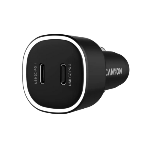 CANYON car charger OnDrive 60 PD 60W 2xUSB-C Black
