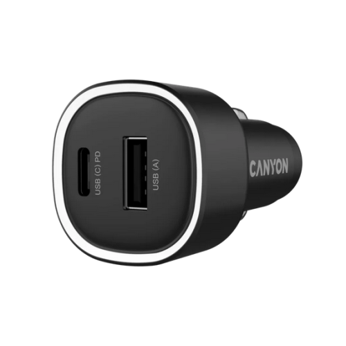 CANYON car charger OnDrive 85 PD 85W USB-A+USB-C Black