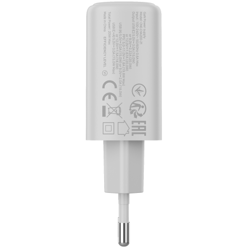 Incarcator retea Canyon OnCharge 200, 1 x USB-A, 1 x USB-C, 12 V, 3 A, 20 W, White